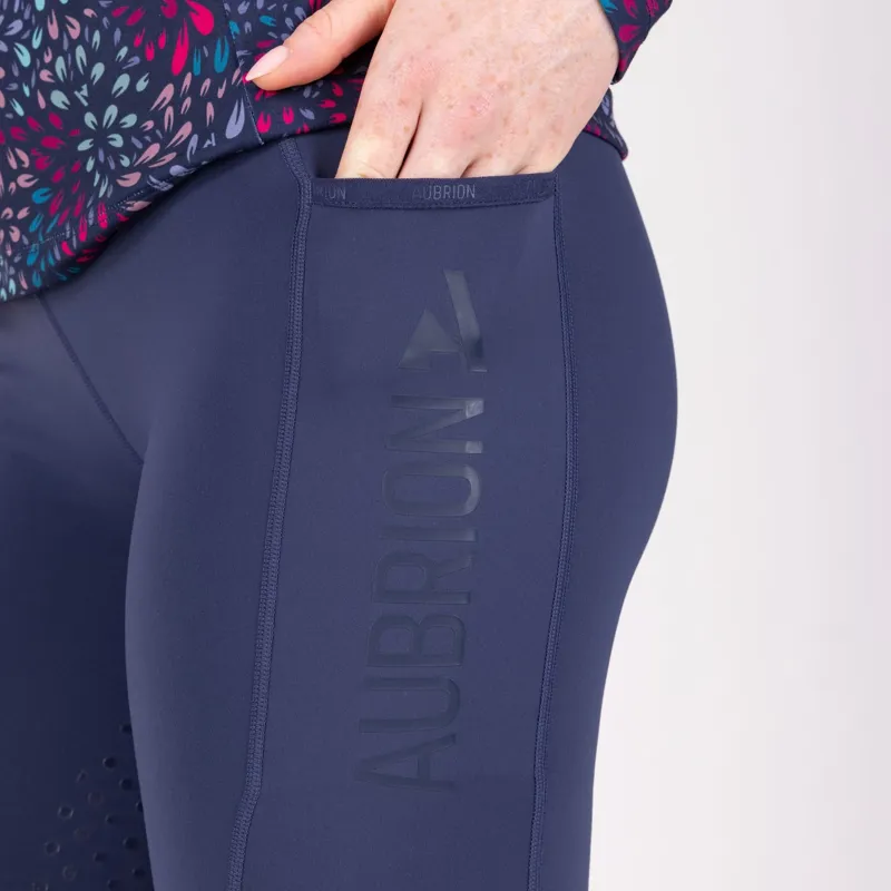 Aubrion React Non-Stop Half Grip Womens Riding Tights - Midnight-6
