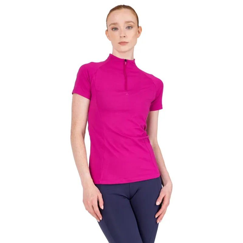 Aubrion React Womens Short Sleeve Base Layer - Fuchsia