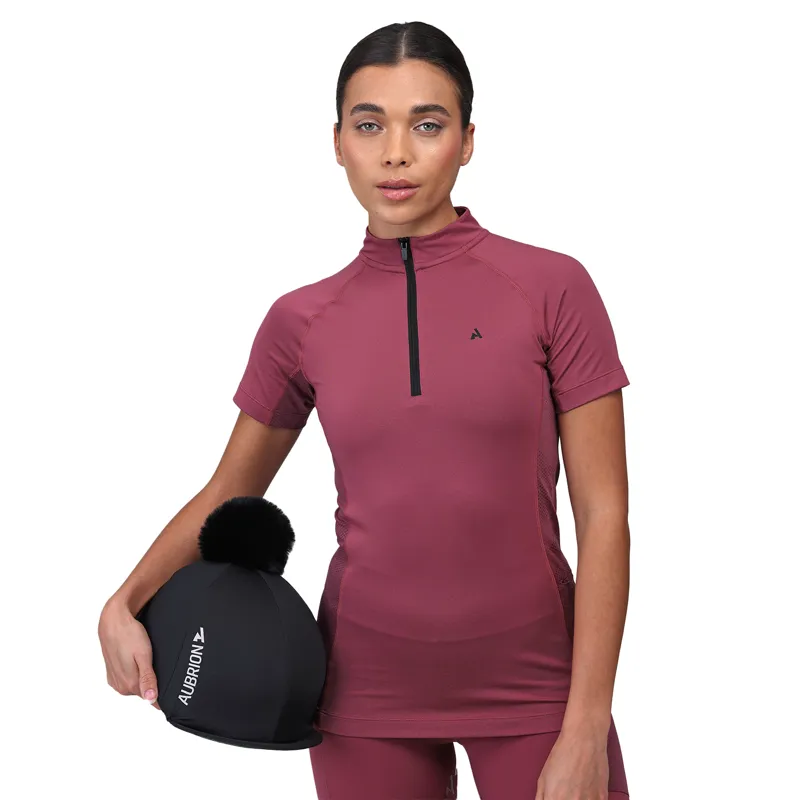 Aubrion React Ladies Short Sleeve Base Layer - Mauve-2