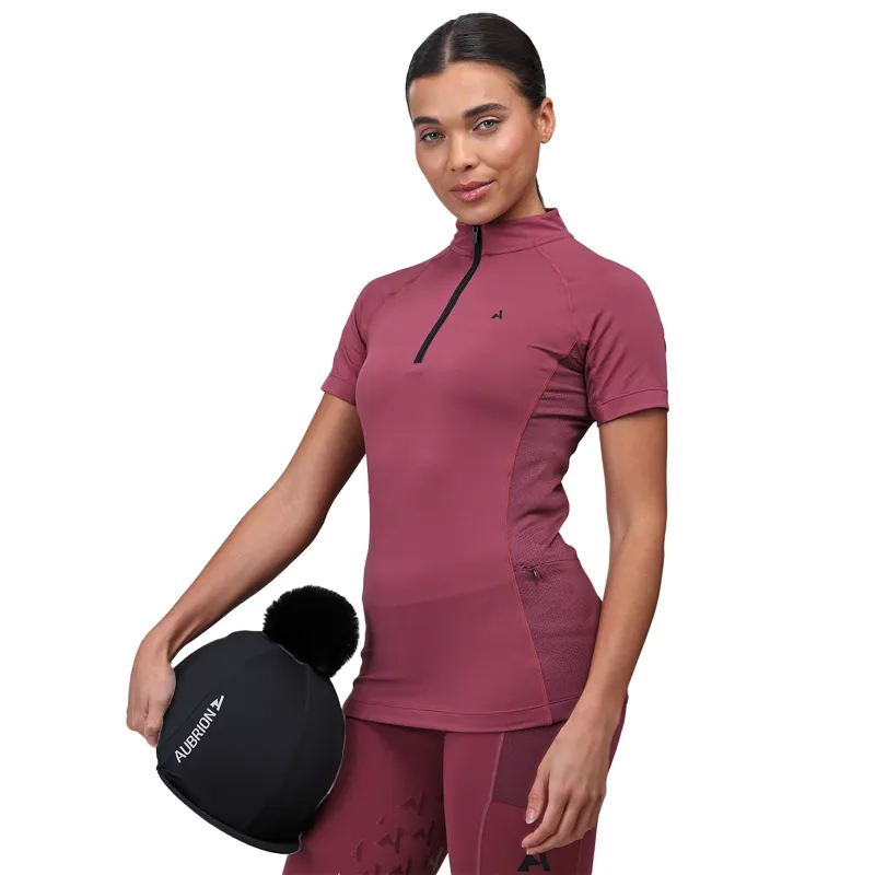 Aubrion React Ladies Short Sleeve Base Layer - Mauve