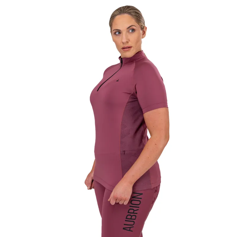 Aubrion React Ladies Short Sleeve Base Layer - Mauve-9
