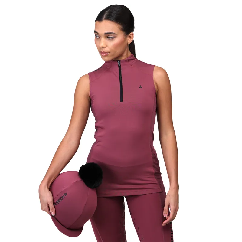 Aubrion React Ladies Sleeveless Base Layer - Mauve-11