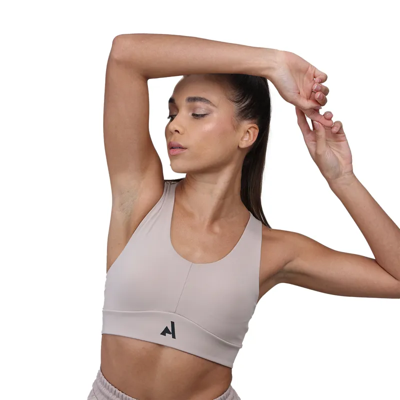 Aubrion React Ladies Sculpt Sports Bra - Sand-2