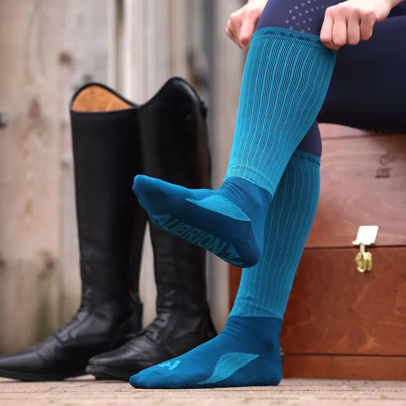 Aubrion React Technical Tall Riding Socks - Kingfisher-6