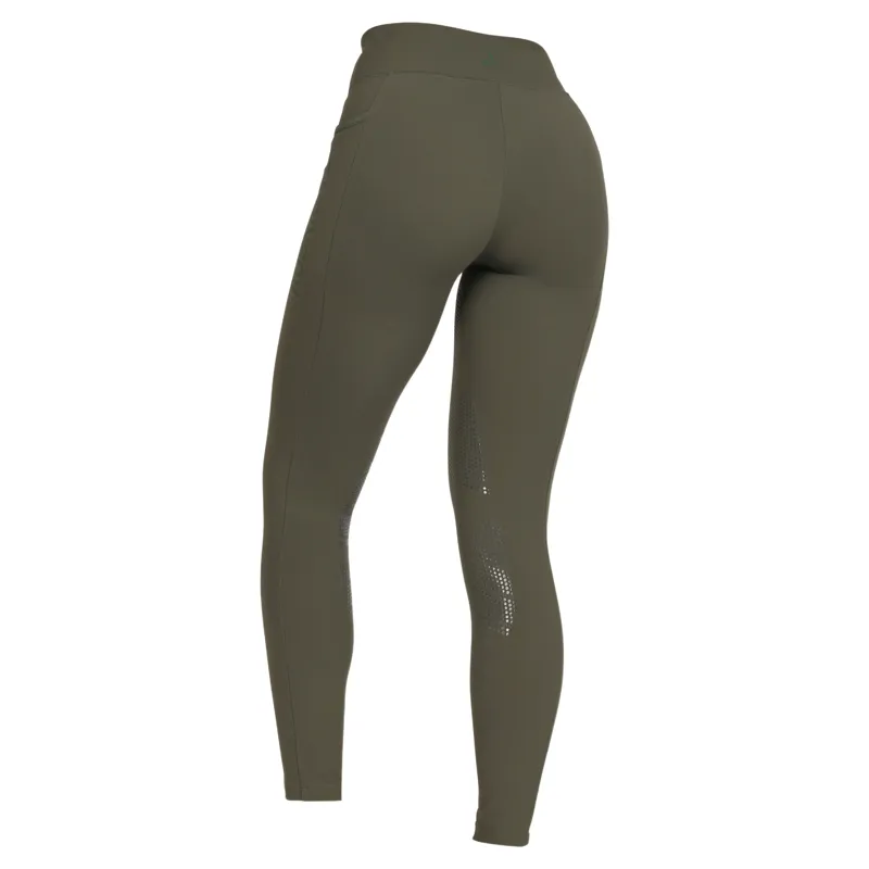 Aubrion React Winter Knee Grip Womens Riding Tights -  Khaki-9