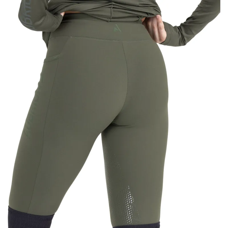 Aubrion React Winter Knee Grip Womens Riding Tights -  Khaki-4