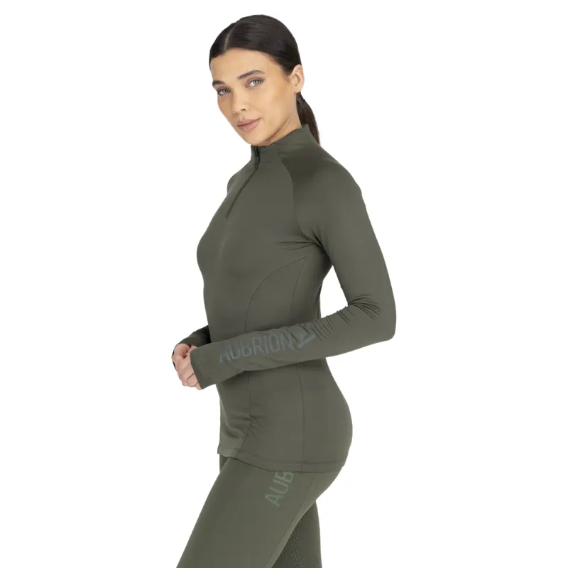 Aubrion React Womens Winter Long Sleeve Base Layer - Khaki-2