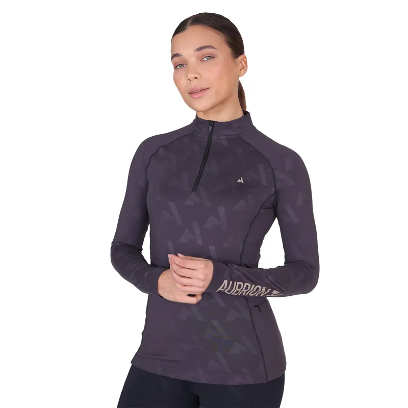 Aubrion React Womens Winter Long Sleeve Baselayer - Shadow-4