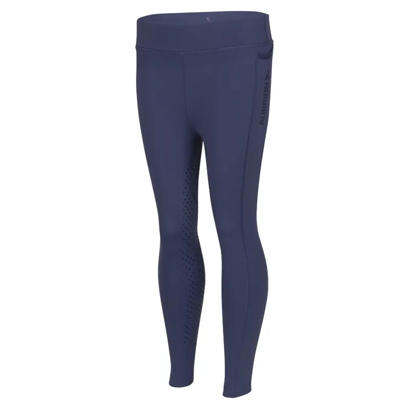 Aubrion React Young Rider Non-Stop Knee Grip Riding Tights - Midnight