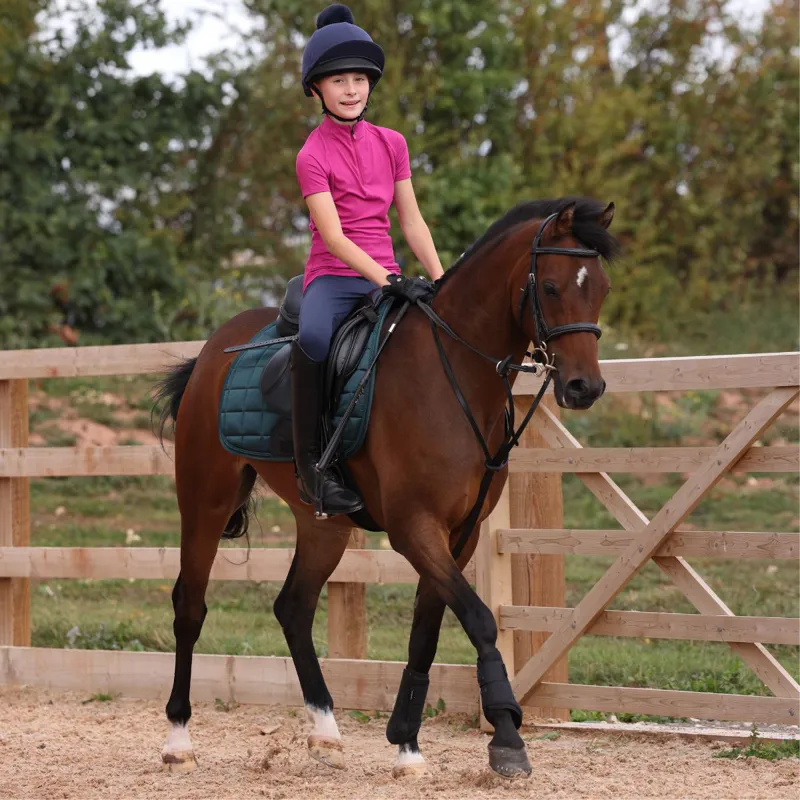 Aubrion React Young Rider Short Sleeve Base Layer - Fuchsia-1