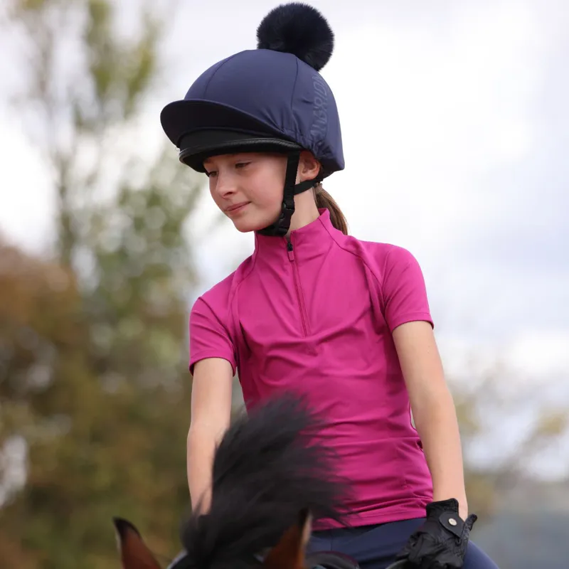 Aubrion React Young Rider Short Sleeve Base Layer - Fuchsia-2
