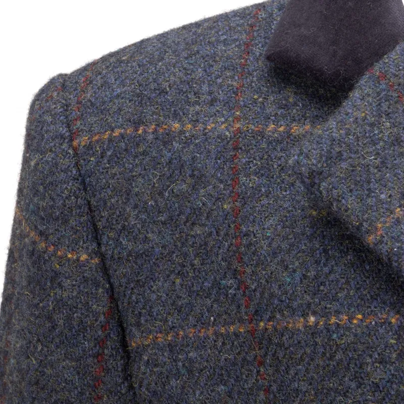 Aubrion Saratoga Junior Tweed Show Jacket - Juniper/Navy Check-11