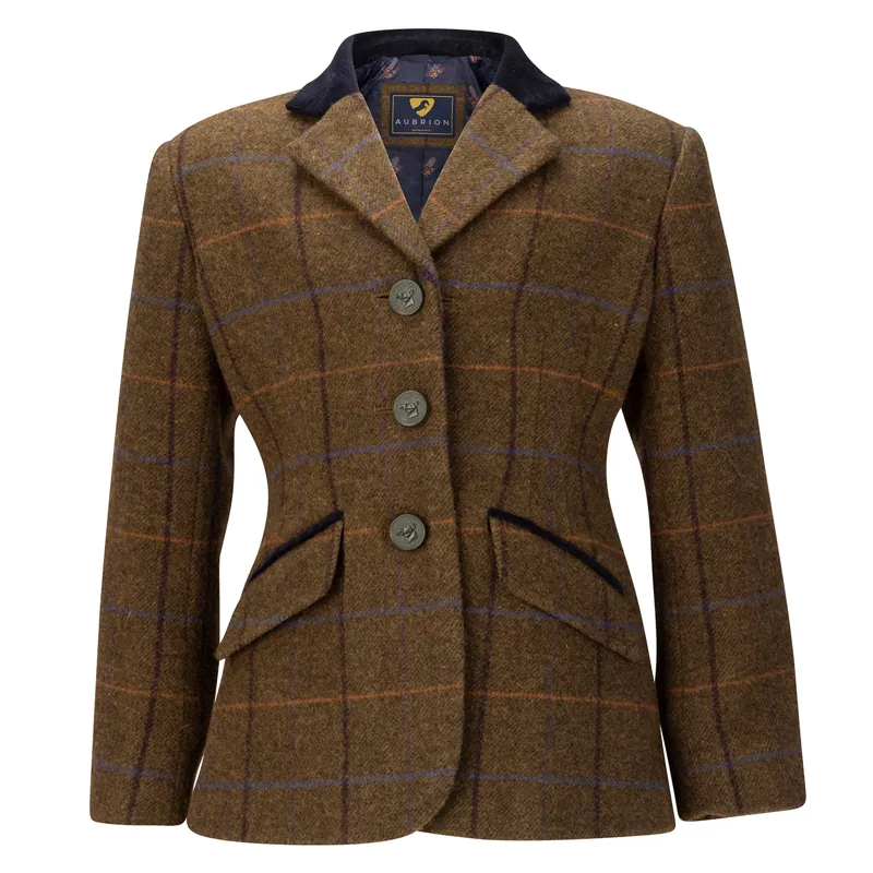 Aubrion Saratoga Junior Tweed Show Jacket - Oak Brown