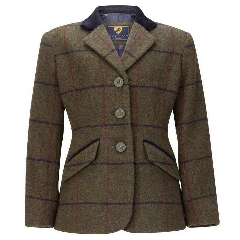 Aubrion Saratoga Junior Tweed Show Jacket - Spruce Green