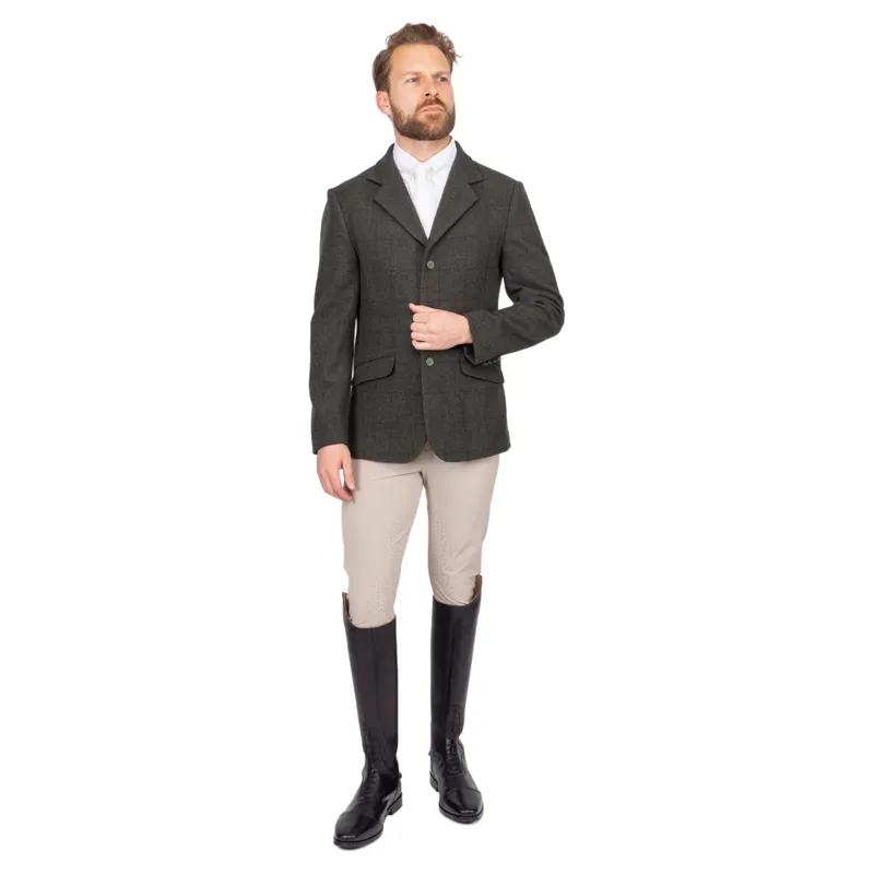 Aubrion Saratoga Mens Tweed Show Jacket - Elm Green Check-2