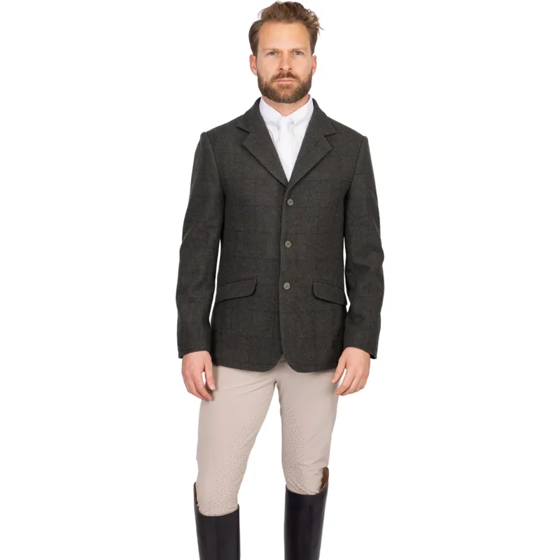 Aubrion Saratoga Mens Tweed Show Jacket - Elm Green Check-4