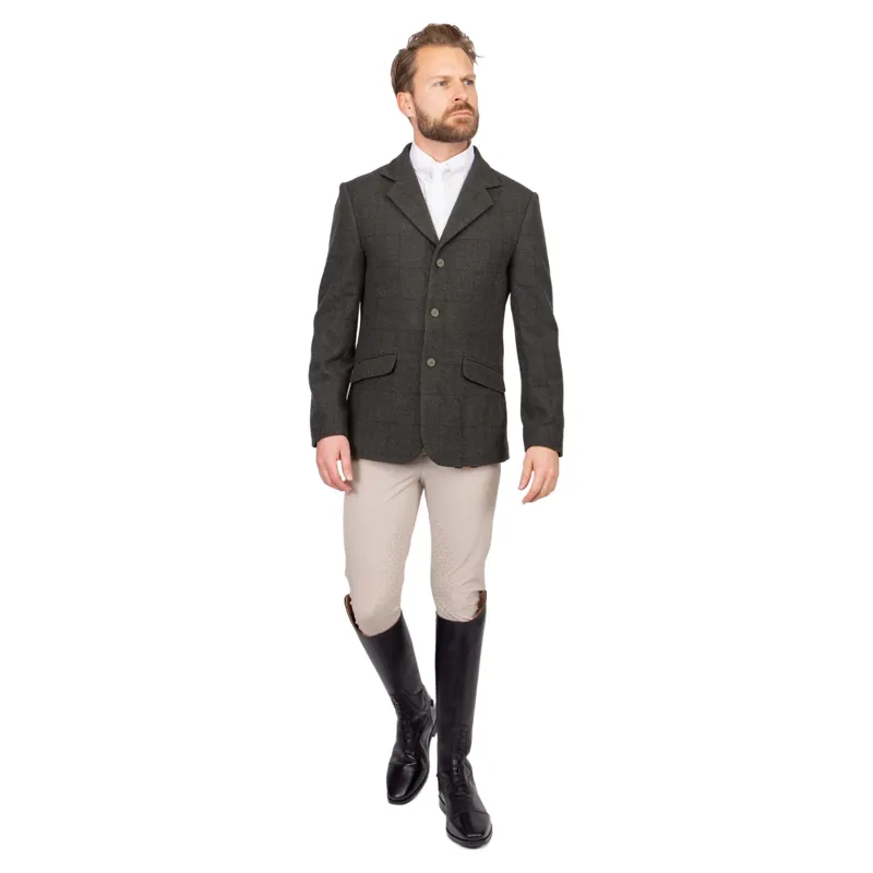 Aubrion Saratoga Mens Tweed Show Jacket - Elm Green Check-5