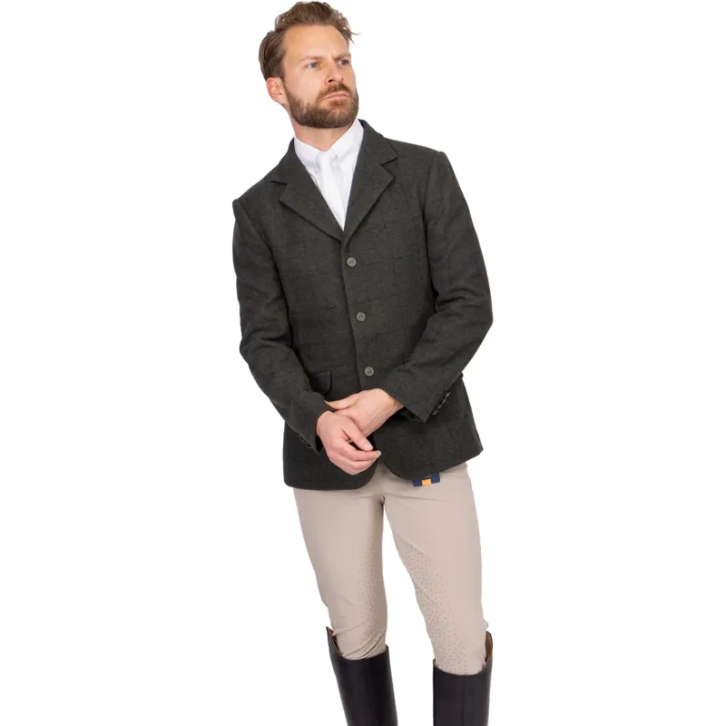 Aubrion Saratoga Mens Tweed Show Jacket - Elm Green Check-7