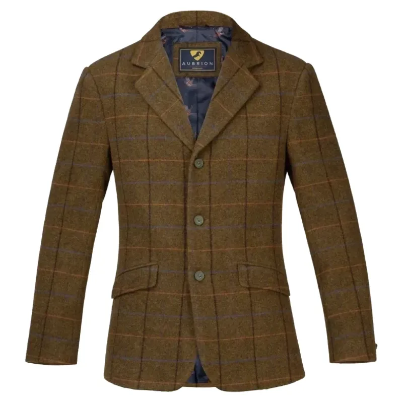 Aubrion Saratoga Mens Tweed Show Jacket - Oak Brown Check