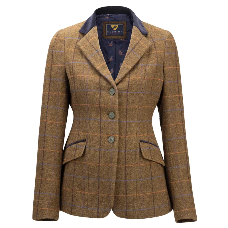Aubrion Saratoga Ladies Tweed Show Jacket - Oak Brown