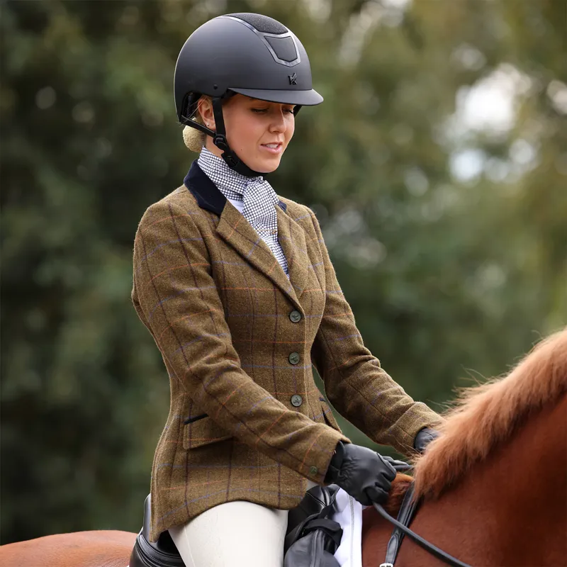 Aubrion Saratoga Ladies Tweed Show Jacket - Oak Brown-4