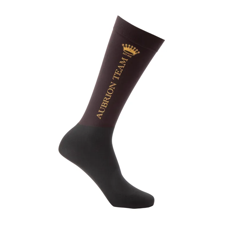 Aubrion Team Adults Tall Riding Socks - Umber