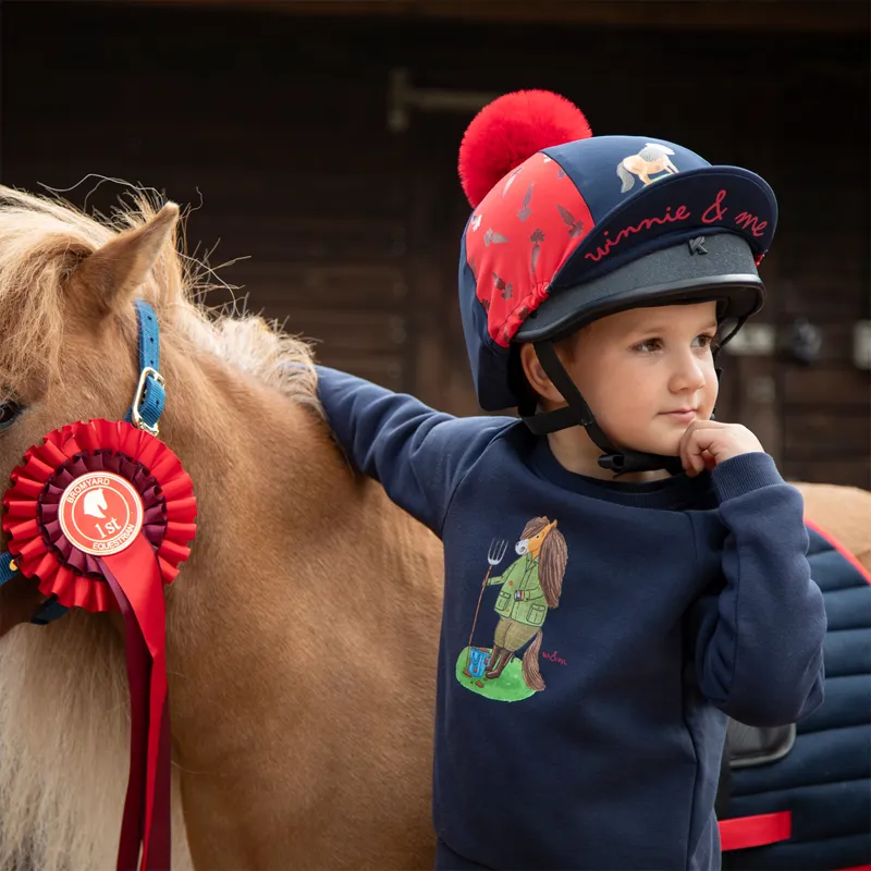 Winnie and Me Hat Silk - Navy/Red-6