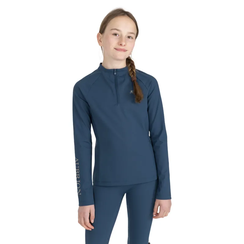 Aubrion Equestrian Young Rider Winter Base Layer - Estate Blue-1