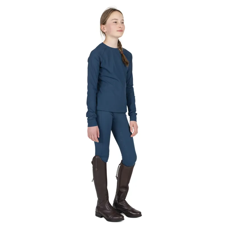Aubrion Equestrian Winter Full Grip Junior Riding Tights - Estate Blue-6