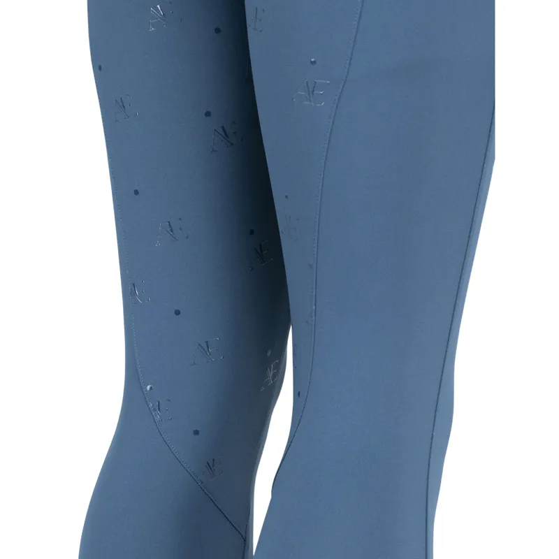 Aubrion Equestrian Winter Full Grip Junior Riding Tights - Estate Blue-5