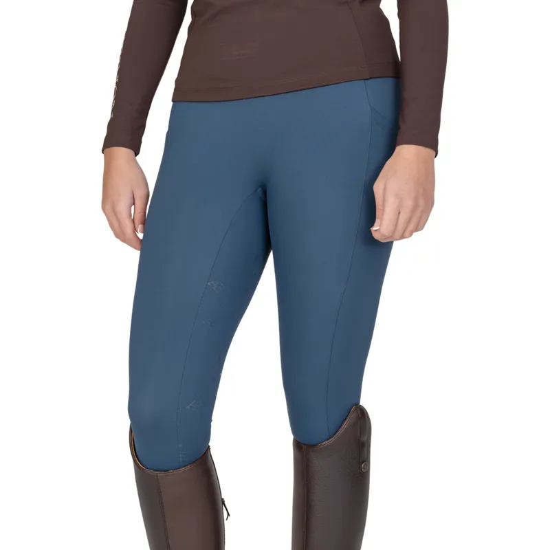 Aubrion Equestrian Winter Full Grip Womens Riding Tights - Estate Blue-1
