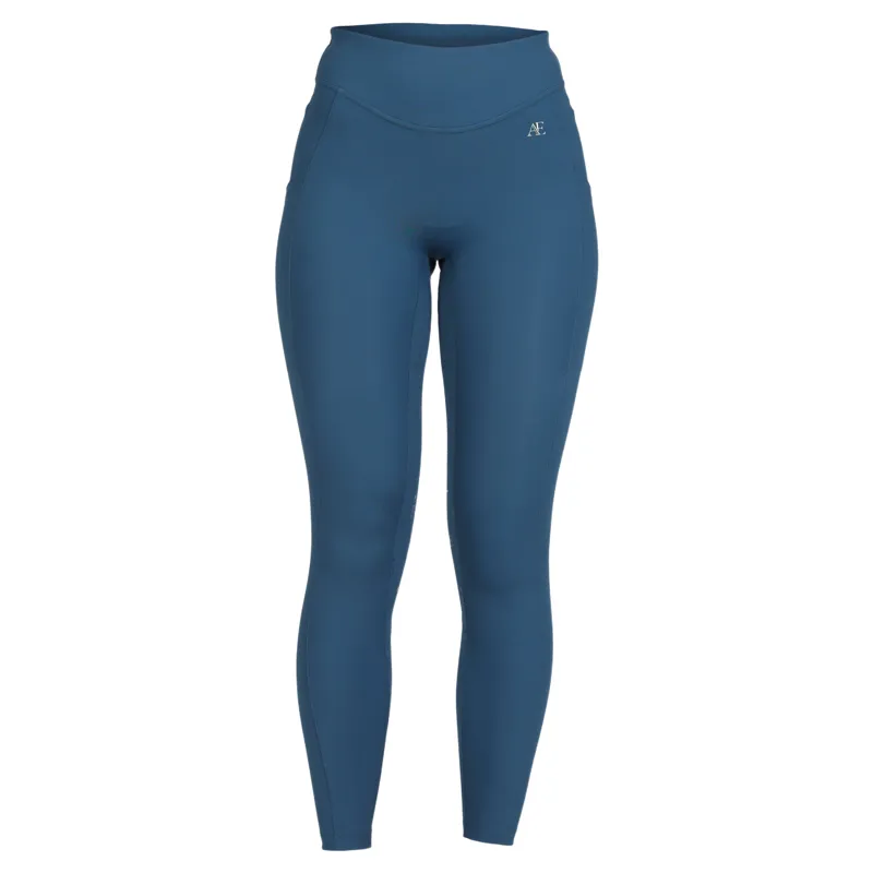 Aubrion Equestrian Winter Full Grip Womens Riding Tights - Estate Blue-7