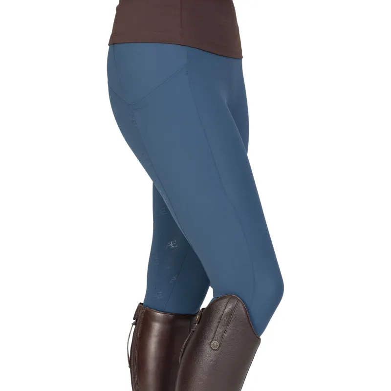Aubrion Equestrian Winter Full Grip Womens Riding Tights - Estate Blue-8