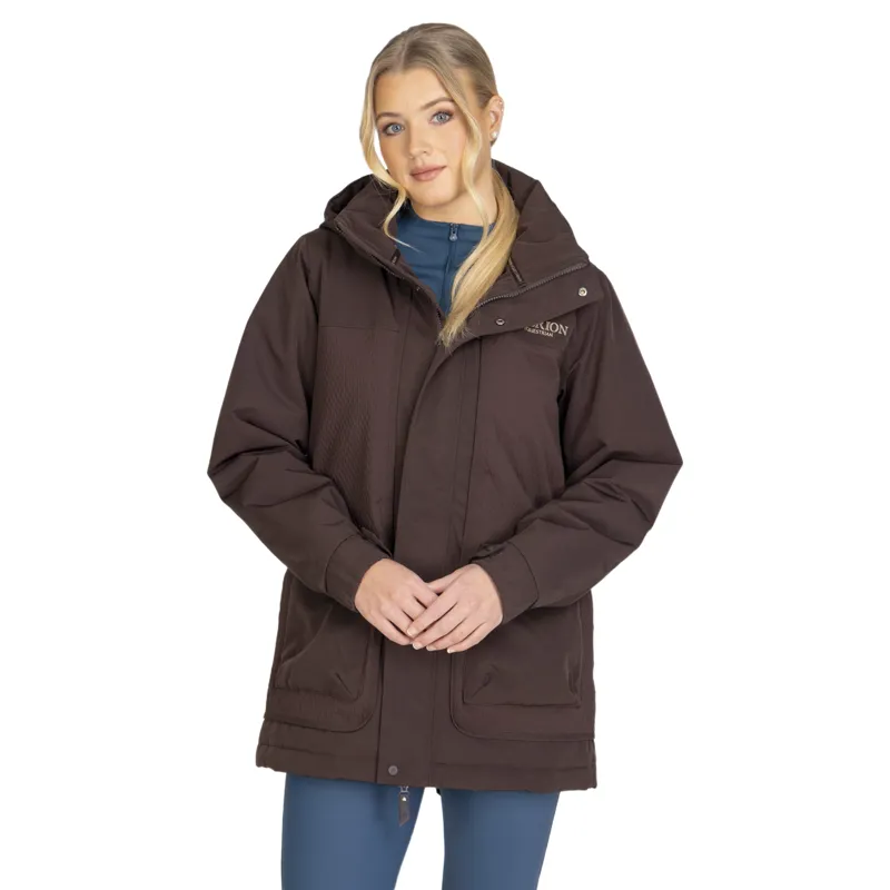 Aubrion Equestrian Women's Waterproof Winter Riding Coat - Espresso-4
