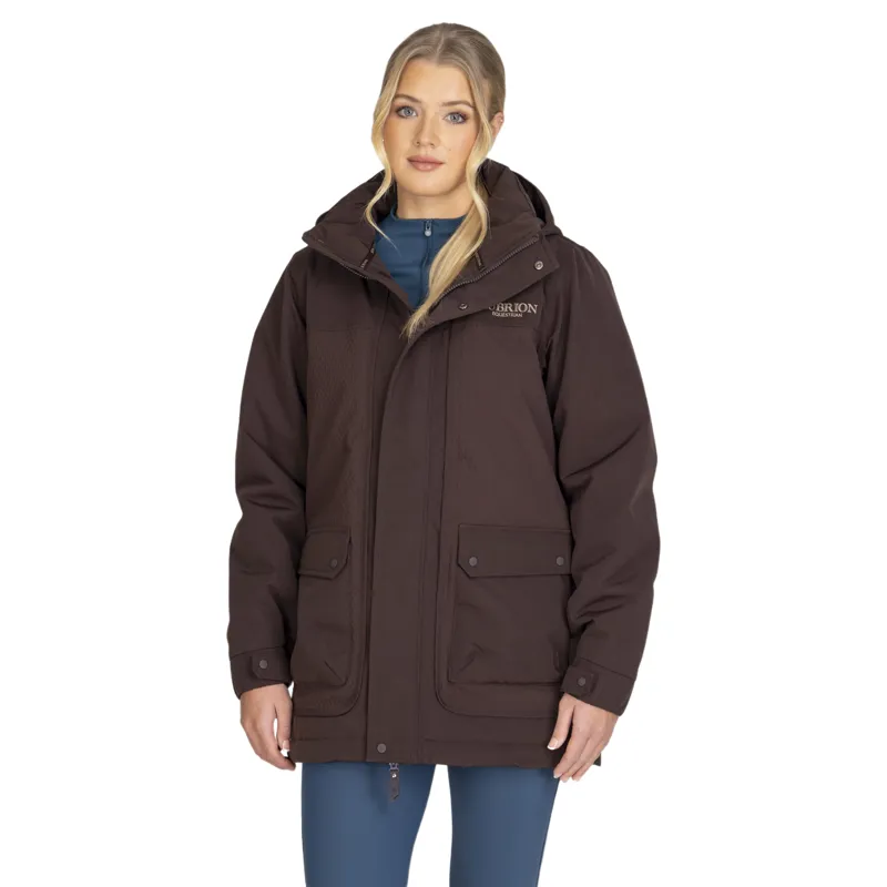 Aubrion Equestrian Women's Waterproof Winter Riding Coat - Espresso