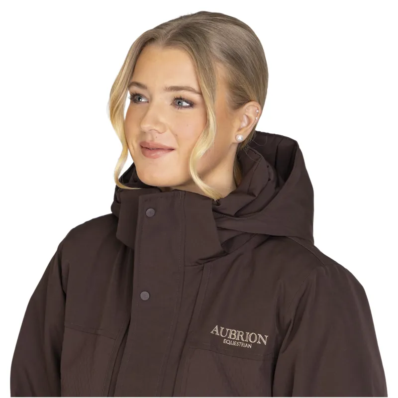 Aubrion Equestrian Women's Waterproof Winter Riding Coat - Espresso-8