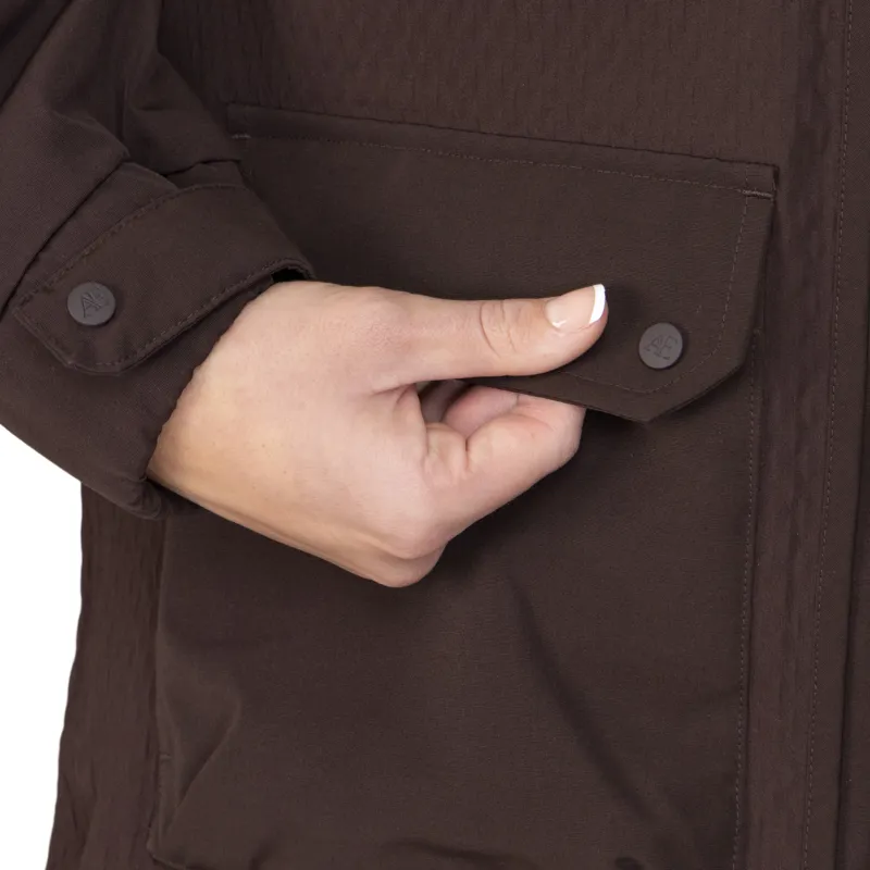 Aubrion Equestrian Women's Waterproof Winter Riding Coat - Espresso-9