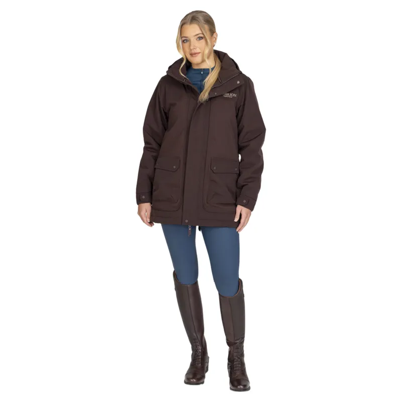 Aubrion Equestrian Women's Waterproof Winter Riding Coat - Espresso-6