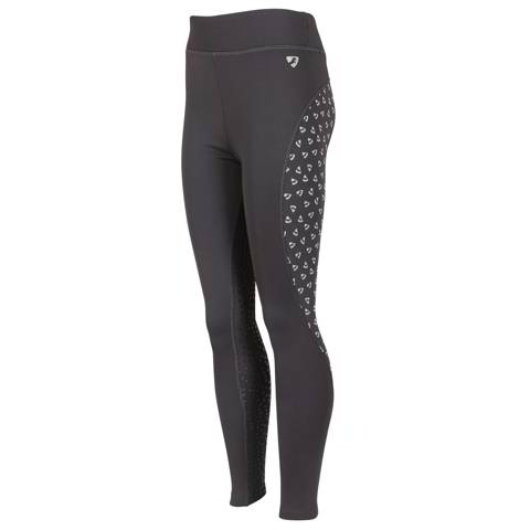 Aubrion Team Full Grip Ladies Thermal Winter Riding Tights - Teal