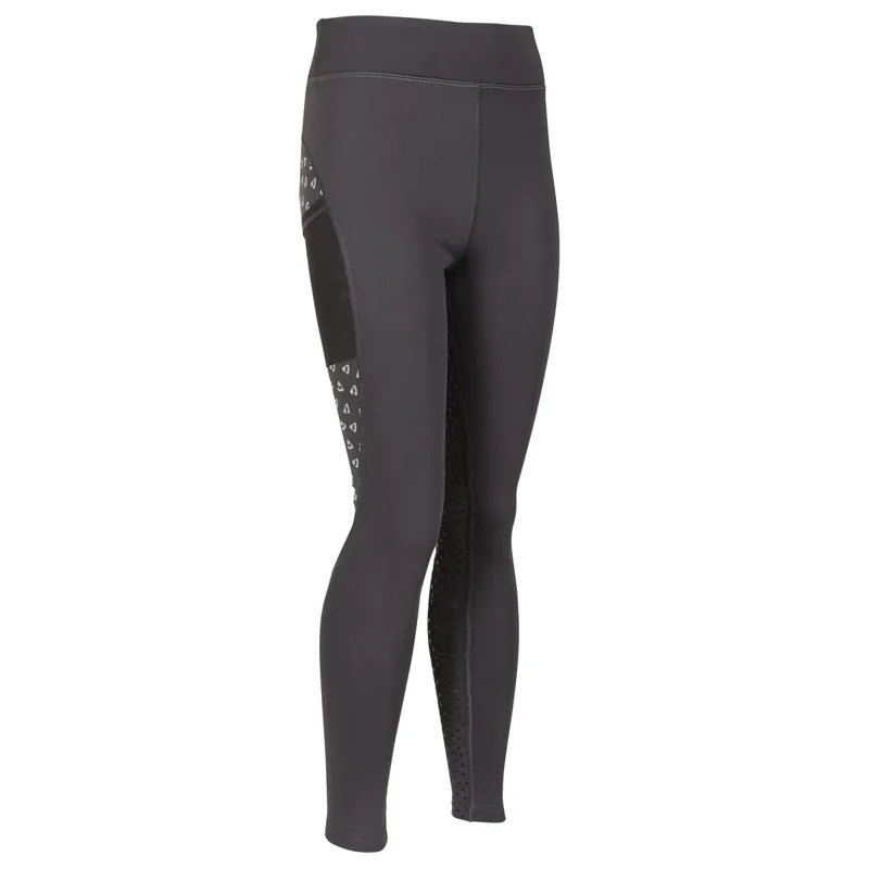 Aubrion Coombe Full Grip Junior Winter Riding Tights - Reflective-2
