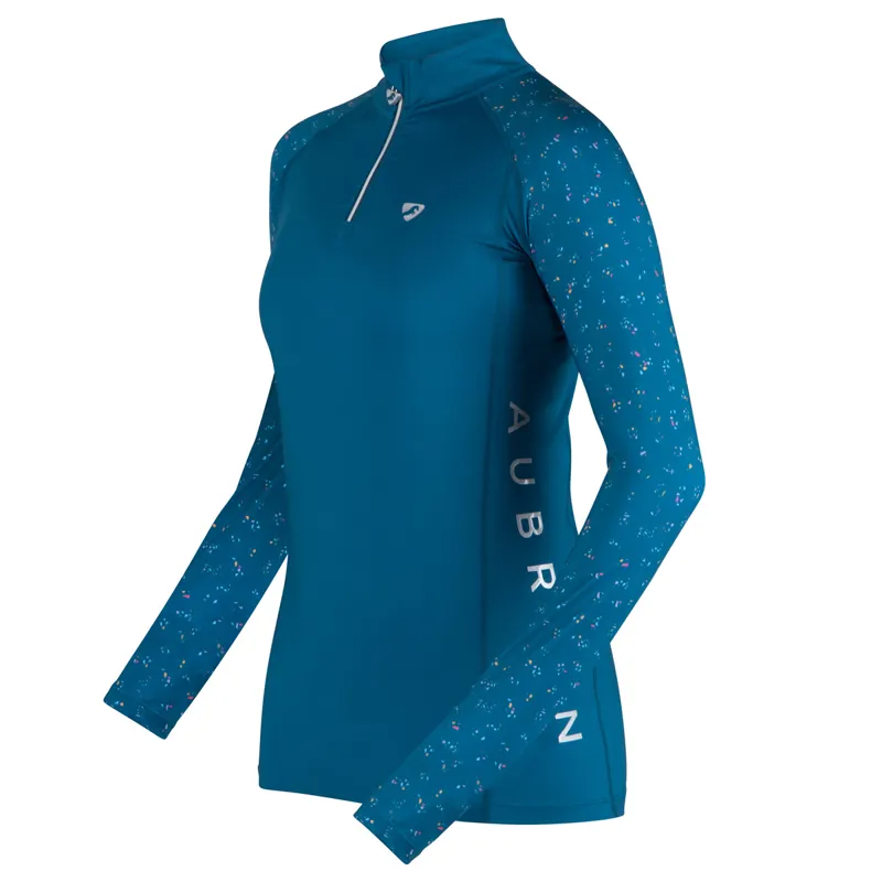 Aubrion Hyde Park Ladies Cross Country Shirt - Ditsy Teal