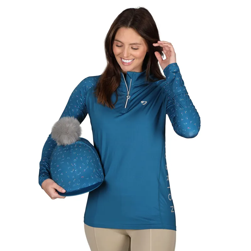 Aubrion Hyde Park Ladies Cross Country Shirt - Ditsy Teal-1