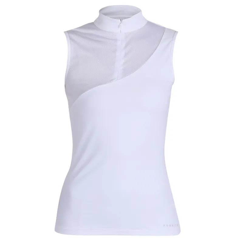 Aubrion Luton Ladies Sleeveless Competition Shirt - White