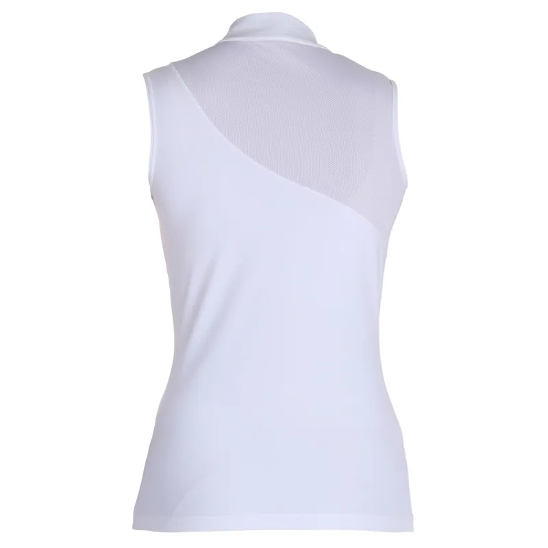 Aubrion Luton Ladies Sleeveless Competition Shirt - White-1