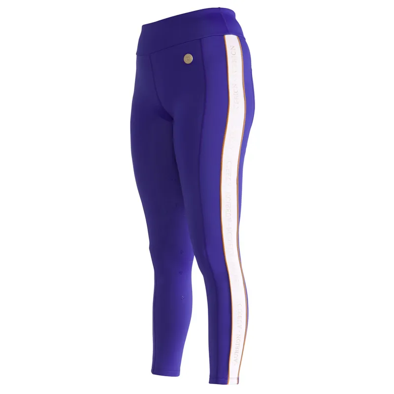 Aubrion Team Shield Knee Grip Ladies Winter Riding Tights - Blue-2
