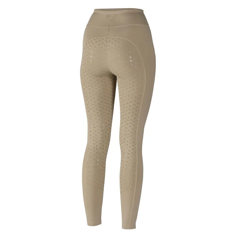 Aubrion Hudson Full Grip Ladies Competition Riding Tights - Beige-1