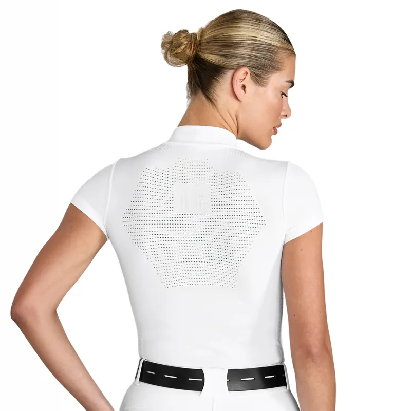 Aztec Diamond 3D Woven Womens Show Shirt - White-1