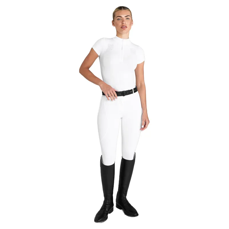 Aztec Diamond 3D Woven Womens Show Shirt - White-4