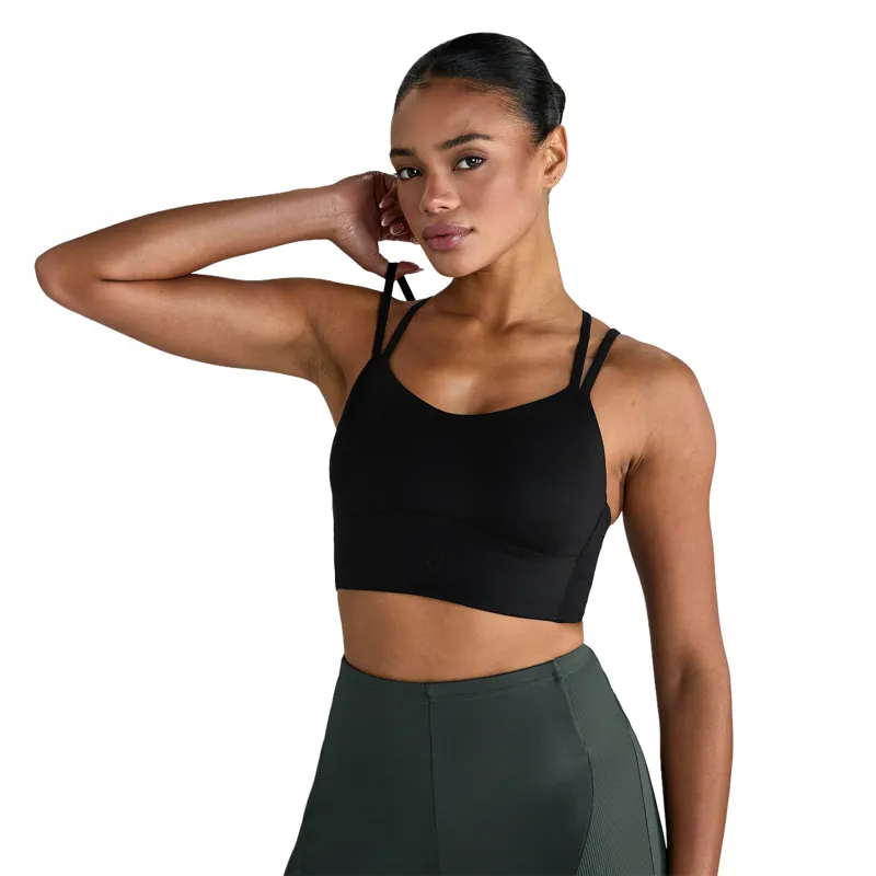 Aztec Diamond Bonded Womens Sports Bra - Black-2