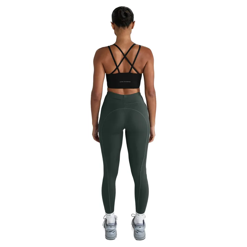 Aztec Diamond Bonded Womens Sports Bra - Black-4